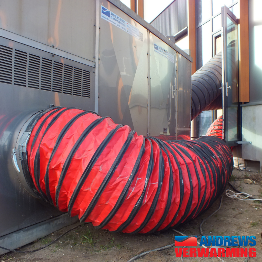 Tijdelijke indirect gestookte heaters distributiecentrum versnellen proces aanleggen van vloercoating