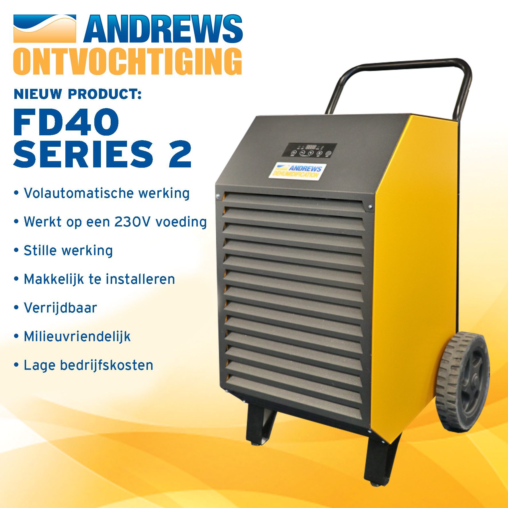 Nieuw in assortiment: Andrews Sykes Klimaatverhuur introduceert nieuwe bouwdroger FD40S2